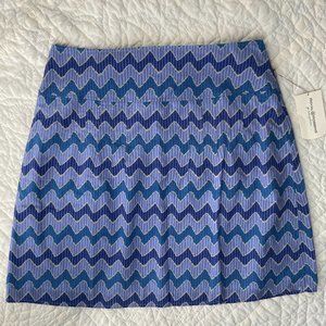 ROYAL ROBBINS Blue Chevron Print Skirt Cotton Zig Zag Stripe NWT